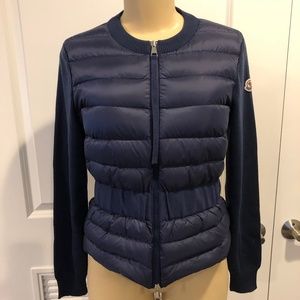 Moncler - Navy Blue Maglia Down Puffer Cardigan